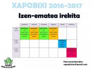 2016/2017 ikasturterako XAPOBIXIREN zerbitzuetan izena eman daiteke